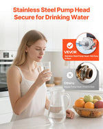 VEVOR karstā ūdens recirkulācijas sūknis, 38 l/min, tūlītējas cirkulācijas sistēma, 3 ātrumu regulēšana, 100 W, AC 220–240 V, G3/4 līdz G1/2 adapteris, nerūsējošā tērauda sūkņa galva, ūdens sildītāju sistēmām