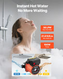 VEVOR karstā ūdens recirkulācijas sūknis, 38 l/min, tūlītējas cirkulācijas sistēma, 3 ātrumu regulēšana, 100 W, AC 220–240 V, G3/4 līdz G1/2 adapteris, čuguna sūkņa galva, ūdens sildītāju sistēmām