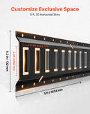VEVOR E-Track nostiprināšanas sliežu komplekts, 6 gab., 1,5 m E-Track sliedes, 26 daļas, ieskaitot 2 siksnas ar sprādzi, 6 O gredzenus, 6 D gredzenu stiprinājumus un 12 gala vāciņus, piemērots garāžām, furgoniem, piekabēm un motocikliem