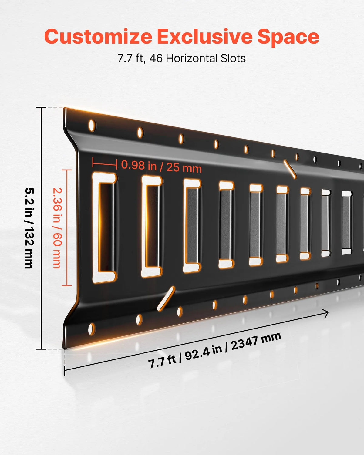 VEVOR E-Track nostiprināšanas sliedes, 4 gab., 2,3 m sliedes, nodrošina kravas un smagu priekšmetu nostiprināšanu līdz 909 kg, piemērots garāžām, furgoniem, motociklu un ATV stiprinājumiem