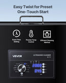 VEVOR 30 l ultraskaņas tīrītājs ar regulatora vadību, profesionāla nerūsējošā tērauda tīrīšanas iekārta ar grozu un tīrīšanas bumbiņu pulksteņiem, rotaslietām, monētām un citiem priekšmetiem