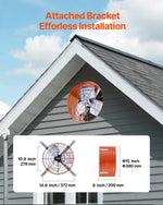 VEVOR 38 cm sienas stiprināmais bēniņu izplūdes ventilators, 2804 m³/h, ar regulējamu termostatu