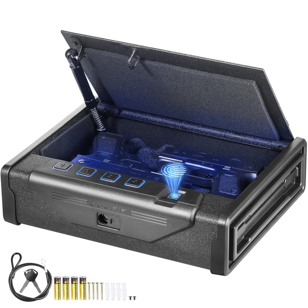 VEVOR biometriskais seifs pistolēm ar 3 piekļuves veidiem – piemērots 2 pistolēm