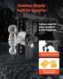 Regulējams piekabes āķis 63,5 mm uztvērējam, 152 mm nolaižamais trīskāršais lodveida āķis, vilkšanas jauda 9 979 kg