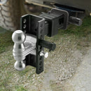 Regulējams piekabes āķis 63,5 mm uztvērējam, 152 mm nolaižamais trīskāršais lodveida āķis, vilkšanas jauda 9 979 kg