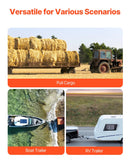 Regulējams piekabes āķis ar 63,5 mm sakabi, 203 mm nolaišanu, trīskāršo lodveida āķi, kravnesība 8 390 kg