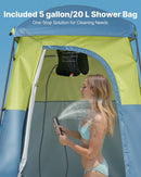 VEVOR kempinga dušas telts ar 1 nodalījumu, pārnēsājama privātuma telts pārģērbšanai ar dušas maisu, mietiņiem, stiprinājuma virvēm, pārnēsāšanas somu un atbalsta stieņiem, 150D Oksfordas audums ar sudraba pārklājumu, piemērota kempingam un makšķerēšanai