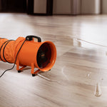 30,5 cm pārnēsājamais ventilators, 2 ātrumu, 4915 m³/h jaudīgs rūpnieciskais aksiālais ventilators ar 10 m elastīgo gaisa vadu, piemērots pagrabiem, darbnīcām un noliktavām, oranžs