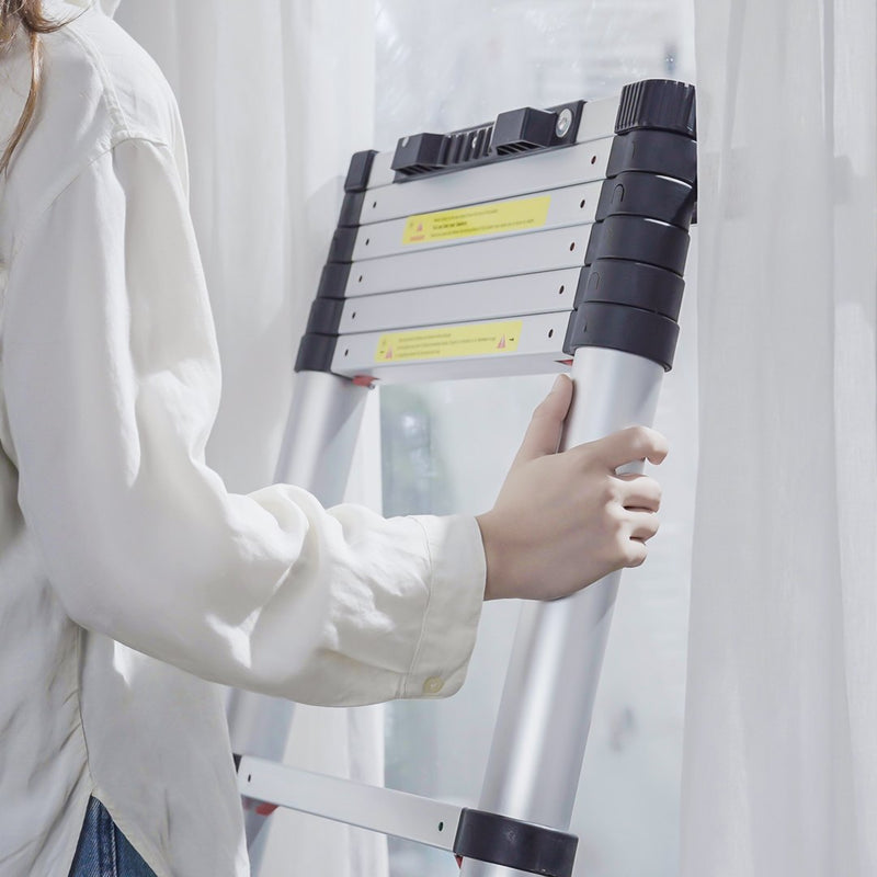 VEVOR 3.8m teleskopiskās kāpnes, alumīnija pagarinājuma solis, līdz 170kg svaram, daudzfunkcionālas pārnēsājamas