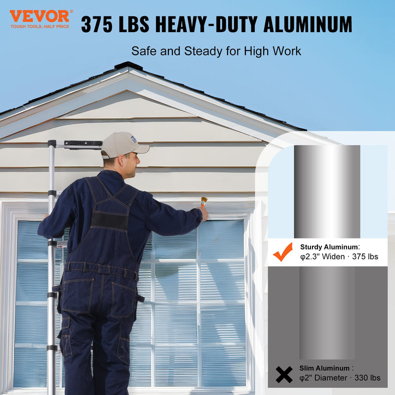 VEVOR teleskoopredel, 2,6 m, ühe nupuvajutusega, 170 kg koormus