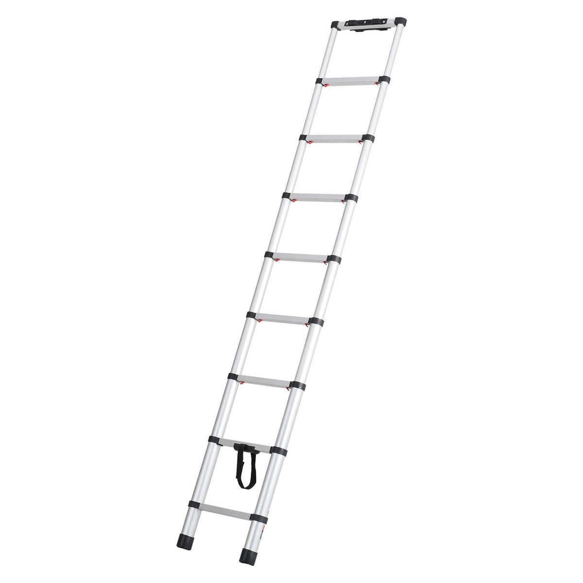 VEVOR teleskopiskās izbīdāmās kāpnes, 2,6 m, ar vienas pogas ievilkšanu, 170 kg slodze