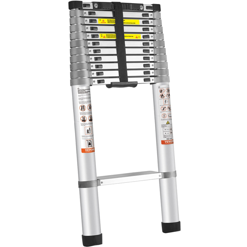 Алюминиевая телескопическая лестница VEVOR 4,6 м, многофункциональная, переносная, нагрузка 180 кг