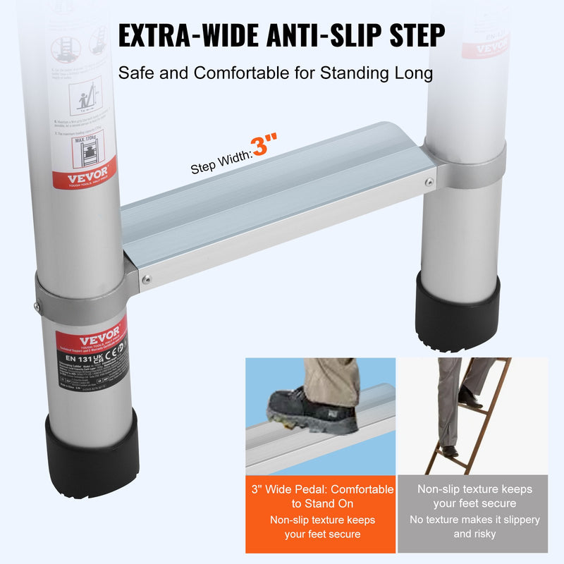 VEVOR teleskoopredel, 5 m, mitme nupuga sissetõmbega, 190 kg koormus