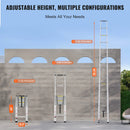 VEVOR teleskopiskā kāpne, 6,2 m alumīnija vieglā izvelkamā kāpne, salokāma ar daudzpogu atvilkšanas mehānismu, nestspēja 190 kg, neslīdoši kāju gali, pārnēsājama un kompaktā mājas, RV vai bēniņu lietošanai