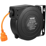 VEVOR 1600W automatically retractable extension cord with 15 m power cord, 1 m input cord