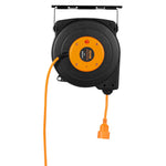 VEVOR 1600W automatically retractable extension cord with 15 m power cord, 1 m input cord