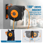 VEVOR 1600W automatically retractable extension cord with 15 m power cord, 1 m input cord