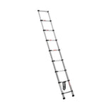VEVOR teleskopiskās kāpnes 2540 mm no nerūsējošā tērauda, 9 pakāpienu izvelkamas kāpnes ar daudzpakāpju salocīšanas mehānismu, celtspēja 150 kg, neslīdošas kājiņas, vieglas un pārnēsājamas, piemērotas mājai, kemperim un loftam