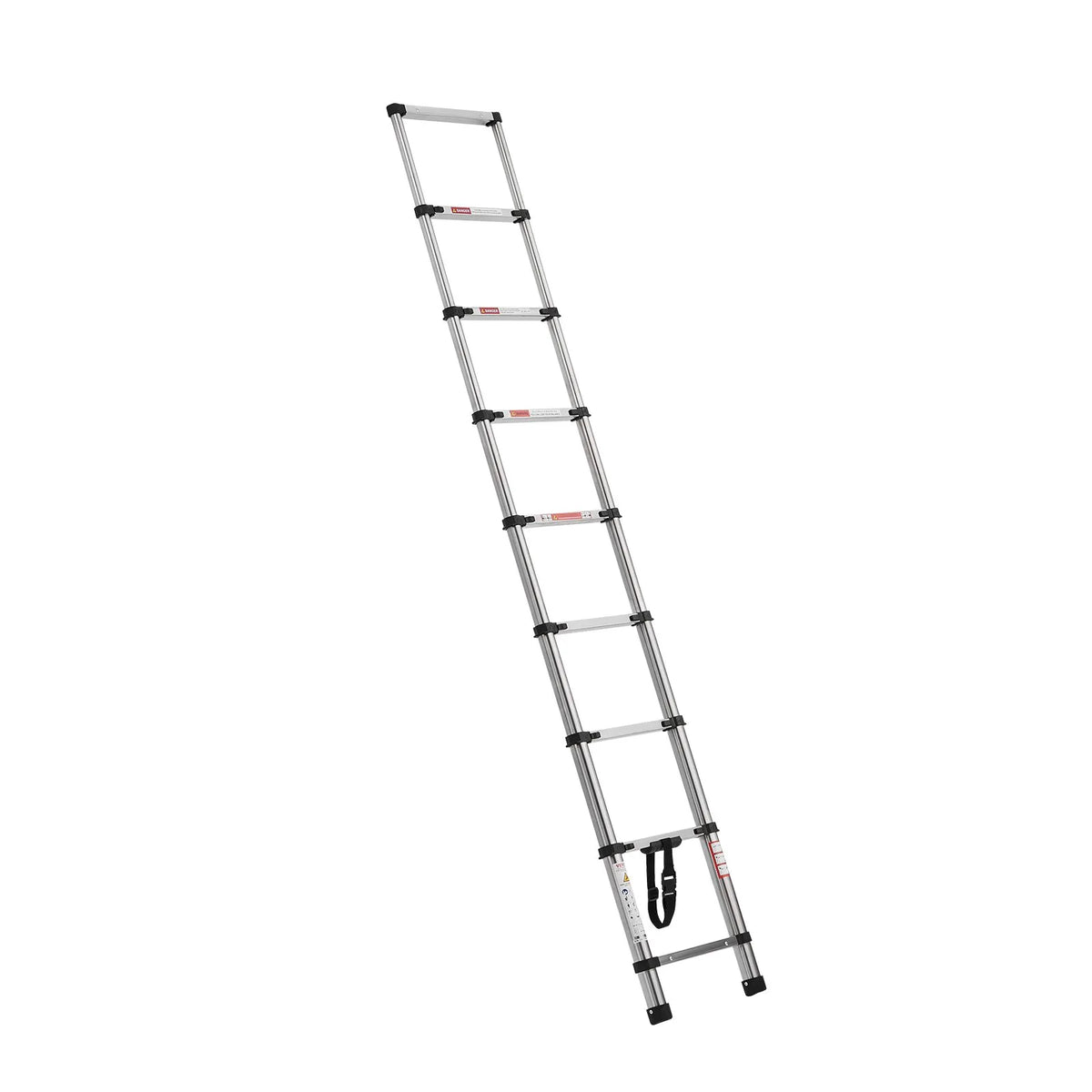 VEVOR teleskopiskās kāpnes 2540 mm no nerūsējošā tērauda, 9 pakāpienu izvelkamas kāpnes ar daudzpakāpju salocīšanas mehānismu, celtspēja 150 kg, neslīdošas kājiņas, vieglas un pārnēsājamas, piemērotas mājai, kemperim un loftam