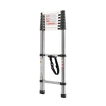 VEVOR teleskopiskās kāpnes 2540 mm no nerūsējošā tērauda, 9 pakāpienu izvelkamas kāpnes ar daudzpakāpju salocīšanas mehānismu, celtspēja 150 kg, neslīdošas kājiņas, vieglas un pārnēsājamas, piemērotas mājai, kemperim un loftam
