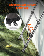 VEVOR teleskopiskās kāpnes 2540 mm no nerūsējošā tērauda, 9 pakāpienu izvelkamas kāpnes ar daudzpakāpju salocīšanas mehānismu, celtspēja 150 kg, neslīdošas kājiņas, vieglas un pārnēsājamas, piemērotas mājai, kemperim un loftam