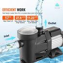 VEVOR virszemes baseina sūknis, 1100 W, 220–240 V, divu ātrumu 1450/2860 apgr./min, maksimālā plūsma 27 800 l/h, energoefektīvs baseina sūknis ar CE sertifikāciju