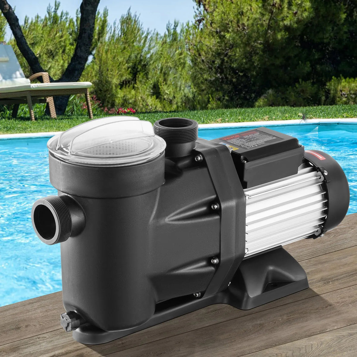 VEVOR virszemes baseina sūknis 1500 W (2 ZS), 220–240 V, divu ātrumu 1450/2860 apgr./min, plūsma līdz 33 000 l/h, energoefektīvs peldbaseina sūknis, CE sertifikācija