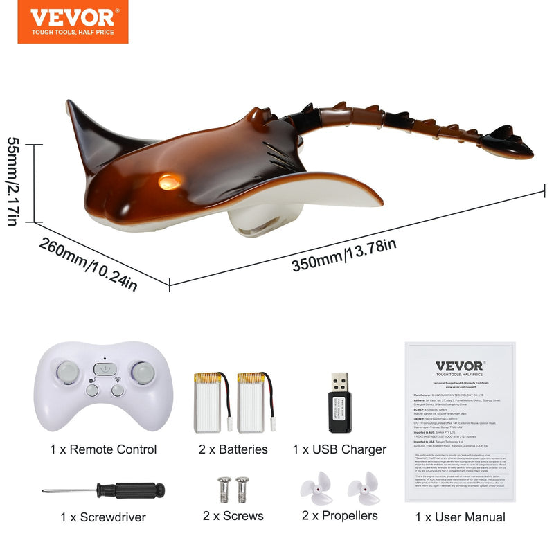 VEVOR 2.4 GHz RC Manta Ray – Tālvadības Laiva ar Augstu Ātrumu, Dāvana Bērniem un Pieaugušajiem