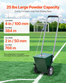 Sausās līnijas marķieris ar 2 riteņiem, 5,1 vai 10,2 cm līnijām, izturīgs tērauda krīta izkliedētājs 11,3 kg