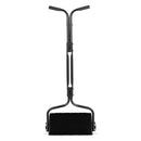 VEVOR zāliena aerators 45 cm manuāls stumjams ar 4 riteņiem un rokturi, ar iespēju pievienot līdz 18 kg svaru, izturīgs augsnes aerācijas instruments dārzam un zāliena kopšanai