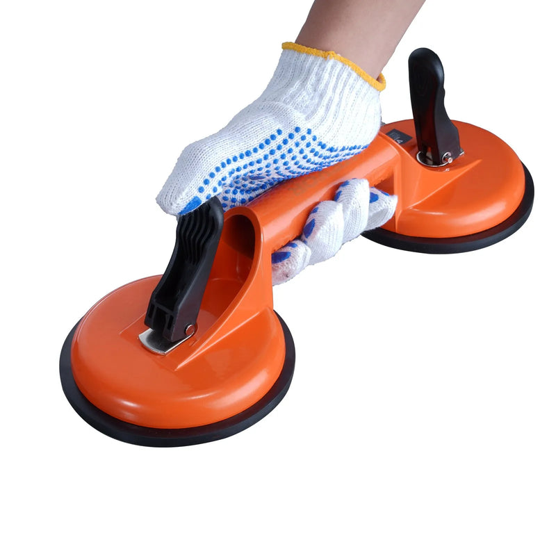 VEVOR stikla vakuuma piesūceknis, 11,9 cm, 2 gab. komplekts, 149,7 kg celtspēja, vakuuma piesūceknis ar alumīnija rokturi, pastiprināts industriāls pacelšanas instruments stikla, granīta, flīžu, metāla un koka paneļu pārvietošanai