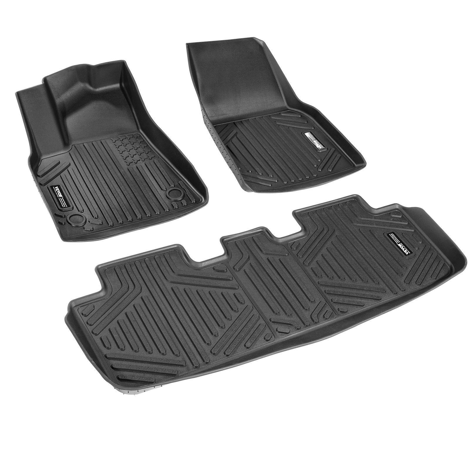 VEVOR automašīnas grīdas paklāji Tesla Model Y (2021–2024), 3 gab., TPE