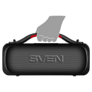 2.0 pārnēsājamais skaļrunis SVEN PS-360, melns, izejas jauda 2 × 12 W (RMS), ūdensizturīgs (IPX5), TWS, Bluetooth, FM, USB, litija akumulators