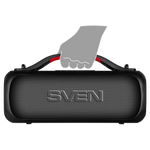 2.0 pārnēsājamais skaļrunis SVEN PS-360, melns, izejas jauda 2 × 12 W (RMS), ūdensizturīgs (IPX5), TWS, Bluetooth, FM, USB, litija akumulators