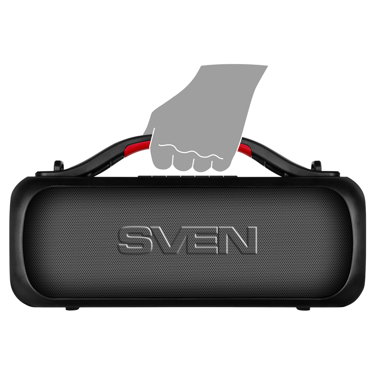 2.0 pārnēsājamais skaļrunis SVEN PS-360, melns, izejas jauda 2 × 12 W (RMS), ūdensizturīgs (IPX5), TWS, Bluetooth, FM, USB, litija akumulators