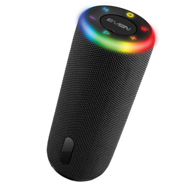 Pārnēsājamais skaļrunis SVEN PS-150, melns, 2×5 W RMS, Bluetooth, TWS, FM, USB, litija akumulators