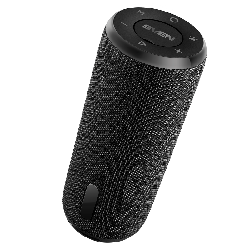Pārnēsājamais skaļrunis SVEN PS-150, melns, 2×5 W RMS, Bluetooth, TWS, FM, USB, litija akumulators