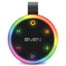 Pārnēsājamais skaļrunis SVEN PS-150, melns, 2×5 W RMS, Bluetooth, TWS, FM, USB, litija akumulators