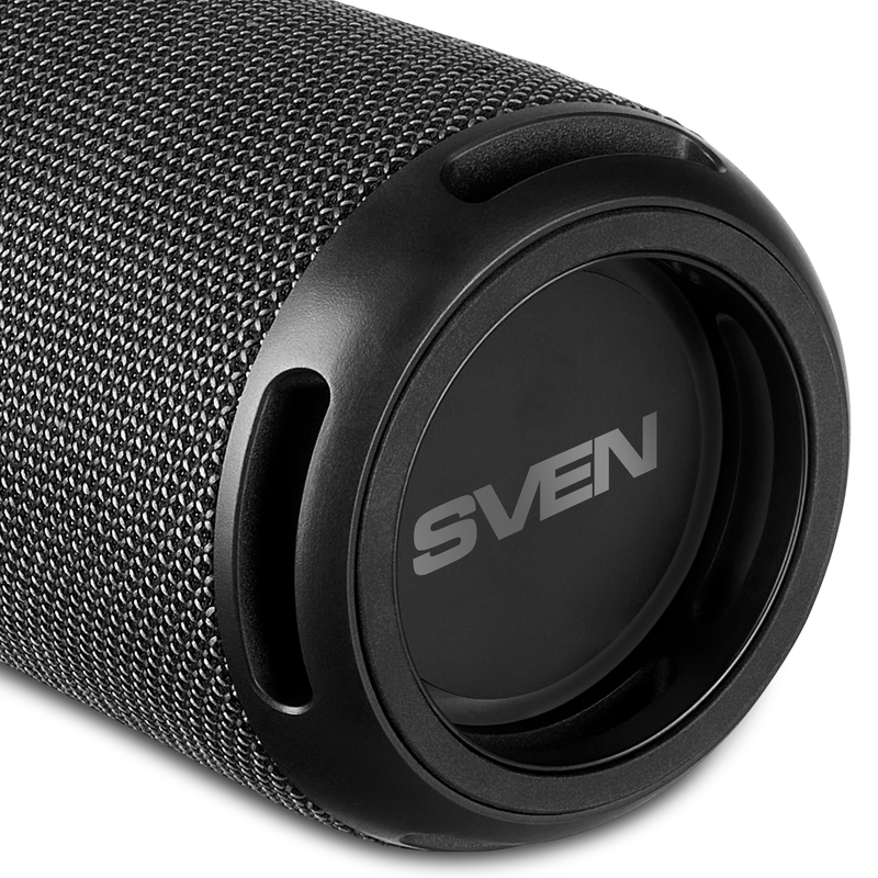 Pārnēsājamais skaļrunis SVEN PS-150, melns, 2×5 W RMS, Bluetooth, TWS, FM, USB, litija akumulators