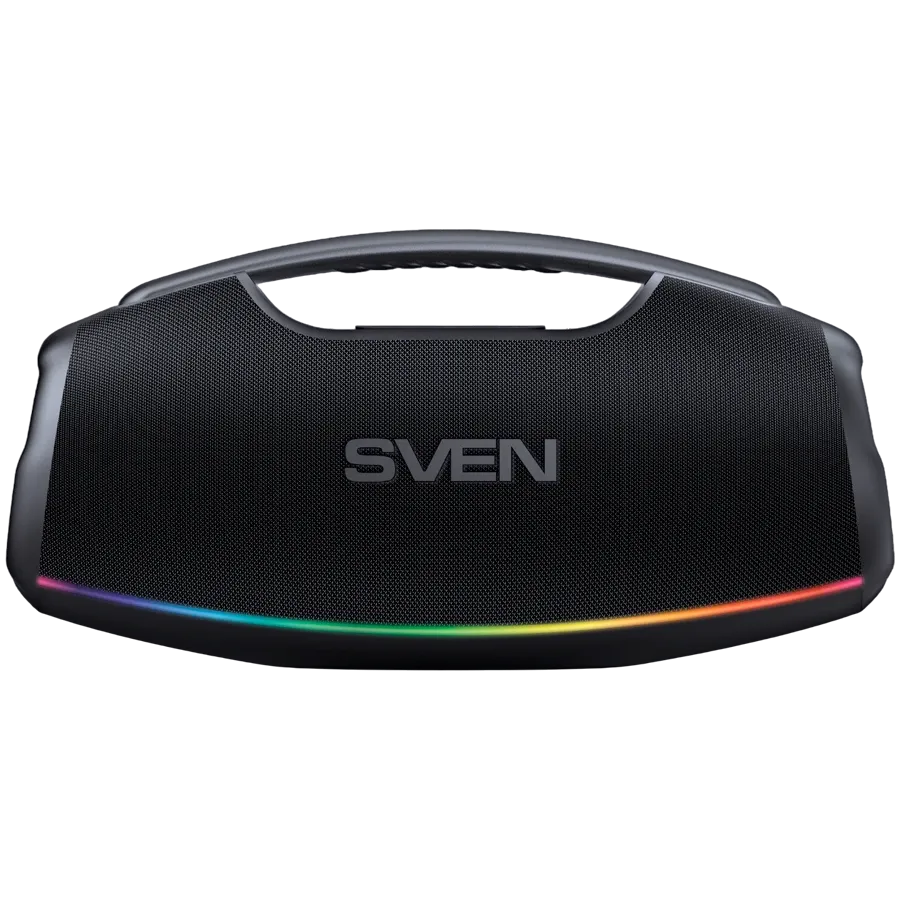 SVEN PS-990 pārnēsājams Bluetooth skaļrunis 180 W ar TWS, RGB apgaismojumu un IPX7 aizsardzību melns