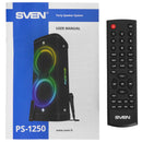SVEN PS-1250 Party Box Bluetooth skaļrunis 300 W ar TWS, FM, USB, microSD un IPX4 melns
