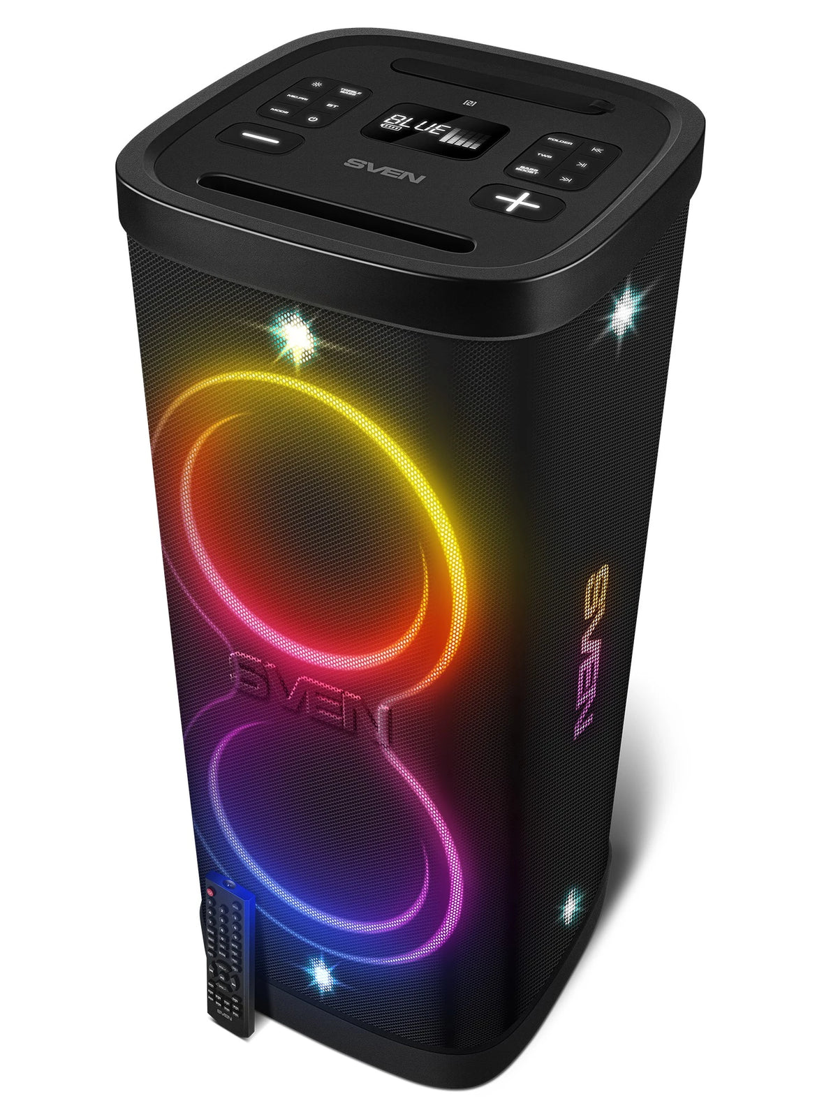 SVEN PS-1250 Party Box Bluetooth skaļrunis 300 W ar TWS, FM, USB, microSD un IPX4 melns