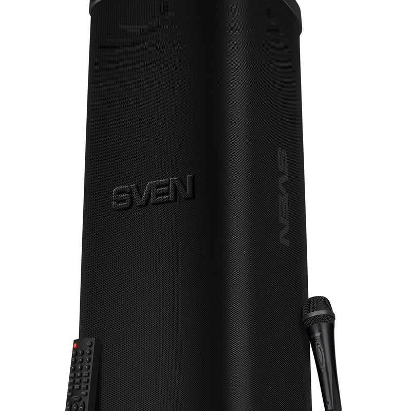 SVEN PS-1250 Party Box Bluetooth skaļrunis 300 W ar TWS, FM, USB, microSD un IPX4 melns