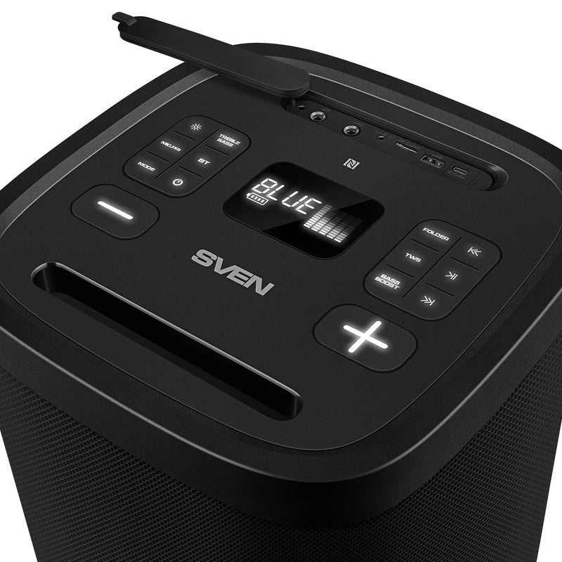 SVEN PS-1250 Party Box Bluetooth skaļrunis 300 W ar TWS, FM, USB, microSD un IPX4 melns