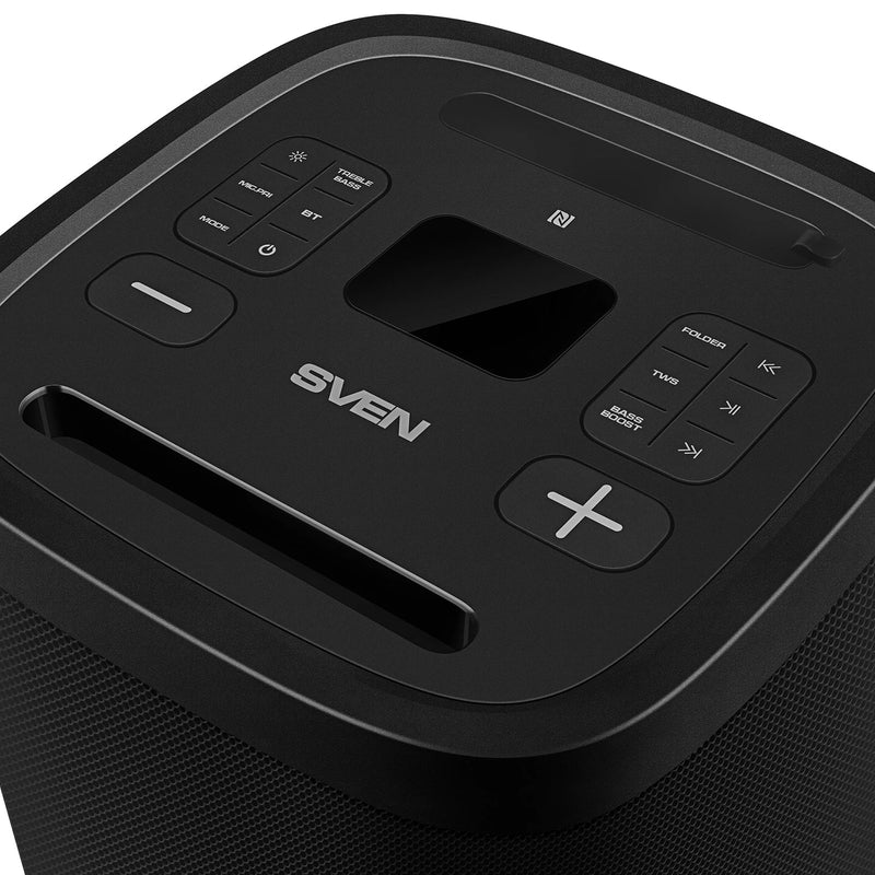 SVEN PS-1250 Party Box Bluetooth skaļrunis 300 W ar TWS, FM, USB, microSD un IPX4 melns