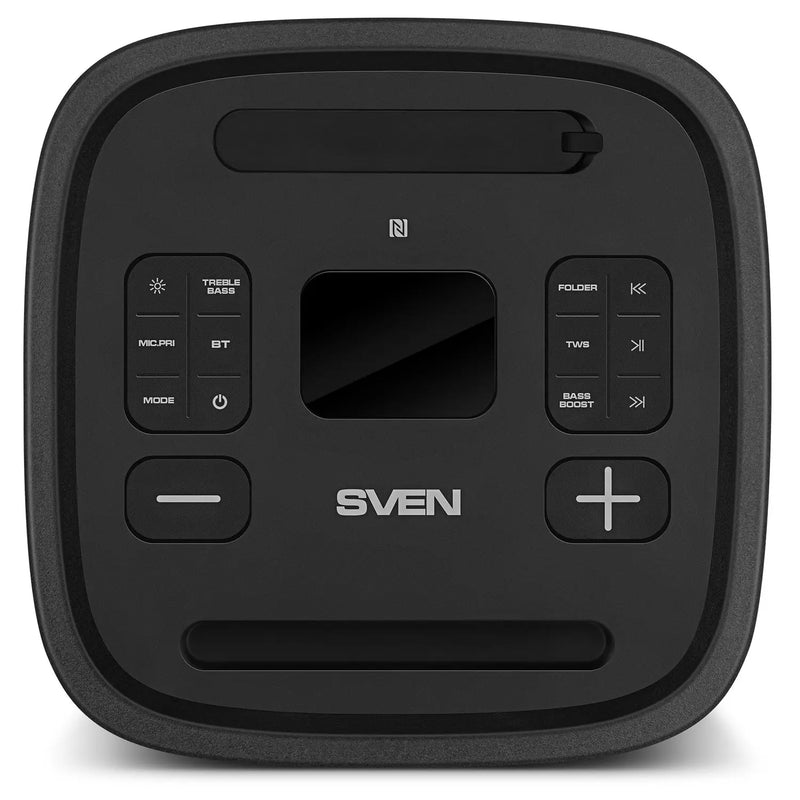 SVEN PS-1250 Party Box Bluetooth skaļrunis 300 W ar TWS, FM, USB, microSD un IPX4 melns