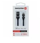 Swissten (MFI) laddkabel för textil 3A Lightning (MD818ZM/A)