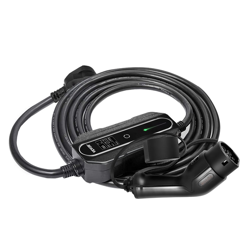 VEVOR portable EV charger, type 2, 13A, 10 m charging cable with EU 2-pin plug, digital display, 3kW, waterproof, (IEC 62196-2) with carrying case, CE
