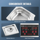 VEVOR ultraskaņas tīrītājs 1,3 l ar sildītāju un taimeri, profesionāls digitāls 40 kHz kavitācijas tīrītājs ar grozu, 50 W, pulksteņiem, brillēm, rotaslietām, zobu kapēm, rūpnieciskām detaļām un instrumentiem