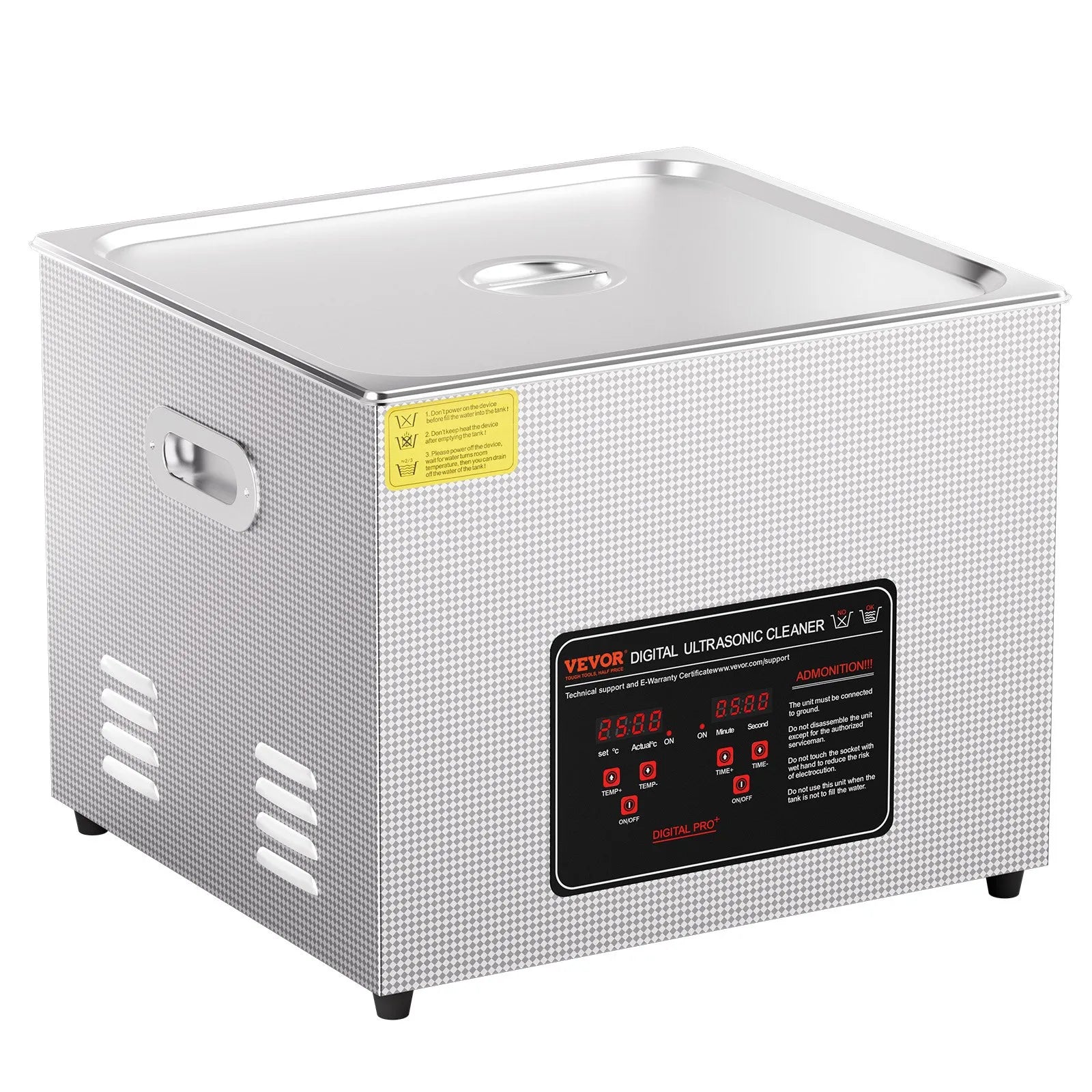 VEVOR 15 l ultraskaņas tīrītājs, profesionāla 360 W tīrīšanas iekārta ar taimeri un sildītāju, 40 kHz digitālais ultraskaņas tīrītājs ar grozu, pulksteņiem, brillēm, rotaslietām, zobu kapēm, rūpnieciskām detaļām un instrumentiem
